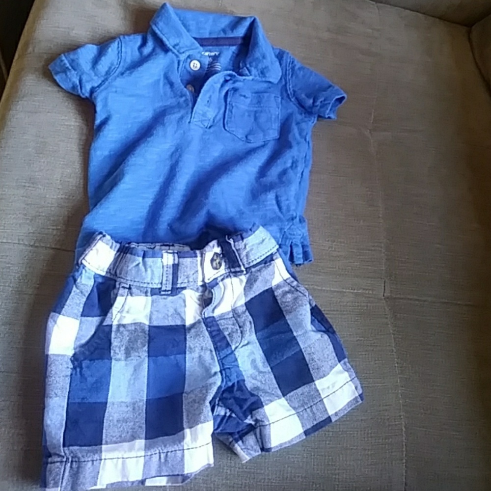 Blue shirt and shorts